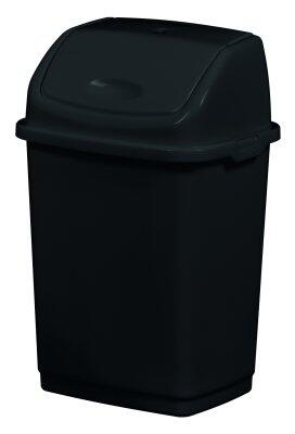 POUBELLE COUVERCLE BASCULANT CLAP GREEN 5L NOIR