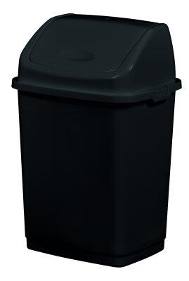 POUBELLE COUVERCLE BASCULANT CLAP GREEN 10L NOIR
