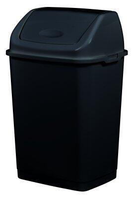 POUBELLE COUVERCLE BASCULANT CLAP GREEN 35L NOIR