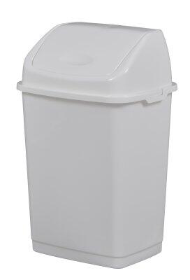 POUBELLE COUVERCLE BASCULANT CLAP 18L BLANC