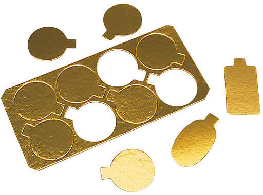 MINI-CARTONS MÉTALLISÉS OR PLAQUES PRÉ-DÉCOUPÉES 90X55 MM X200