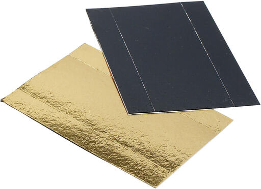 FONDS PART GÂTEAU CARTON DESSUS OR DESSOUS NOIR BORDS PLIABLES 100X45X15MM X200