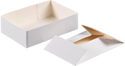 BOITES PETITS FOURS CARTON BLANC SANS COUVERCLE H50MM 180X120MM 375G X100