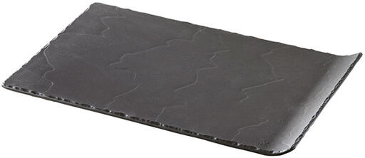 BASALT ASSIETTE RECTANGULAIRE BORD RELEVÉ 33,2 X 20 CM