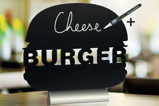 SILHOUETTE ARDOISE DE TABLE FORME BURGER AVEC SOCLE - 2