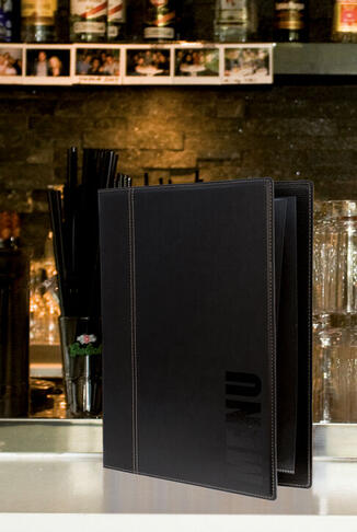 TRENDY CARTE DES VINS SIMILI CUIR FORMAT A4 NOIRE - 2