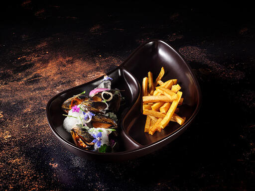 ASSIETTE A MOULES 2 COMP NOIR - 2