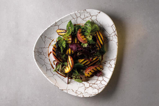 KINTSUGI AGATE GREY ASSIETTE TRIANGLE PLATE 22,9 CM - 2