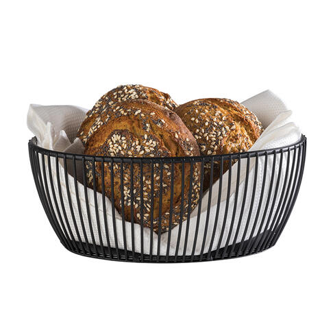 CORBEILLE PAIN FILAIRE METAL OVALE D20X15CM NOIR - 2