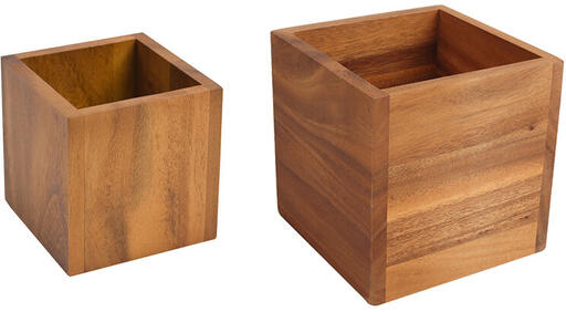 SUPPORT CUBE POUR BUFFET EN ACACIA 14 X14 CM - 2