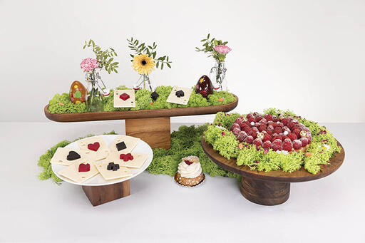 PLATEAU PRESENTOIR GATEAU SUR PIED 35X15CM ACACIA - 2