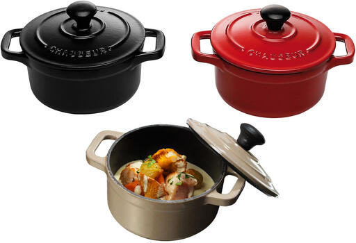 LE CHASSEUR COCOTTE RONDE AVEC COUVERCLE NOIRE 10 CM - 2