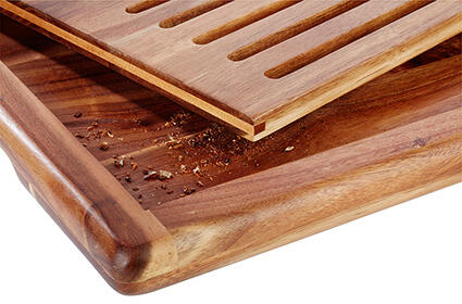 PLANCHE PAIN EN ACACIA AVEC RAMASSE MIETTES GN 1/1 53X325CM - 2