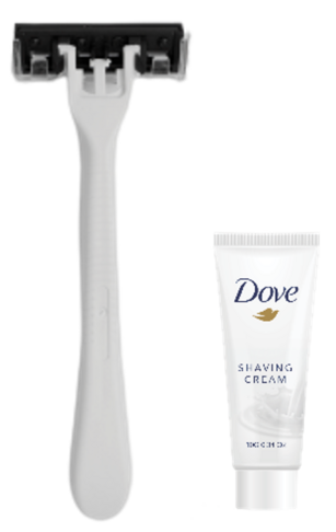 SET RASAGE RASOIR 3 LAMES CRÉME DE RASAGE DOVE 10ML X250 - 2