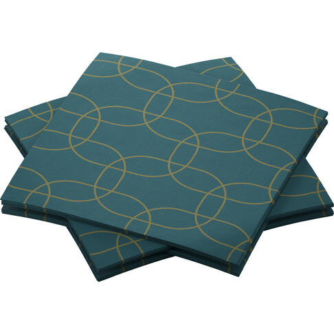 SERVIETTE 20X20CM NON TISSÉ DUNISOFT GOLDEN DECO X180 - 2