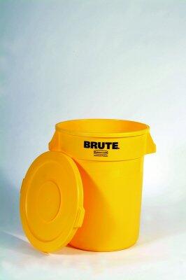 COUVERCLE JAUNE POUR POUBELLE BRUTE ROND 121L - 2