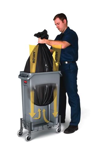 POUBELLE SLIM JIM 87L GRIS AVEC CONDUITS D'AERATION - 2