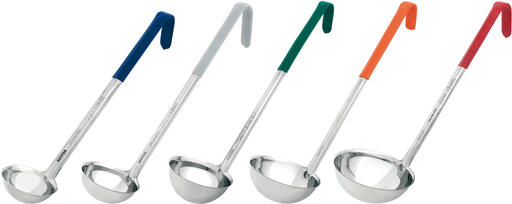 LOUCHE INOX PORTION POIGNÉE PVC 6 CL BLEU - 2