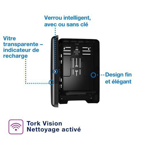 DISTRIBUTEUR D’ESSUIE-MAINS PLIÉS TORK XPRESS® H2 NOIR - 2