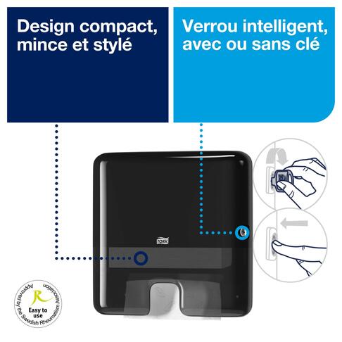 DISTRIBUTEUR D’ESSUIE-MAINS PLIÉS TORK XPRESS® MINI H2 NOIR - 2