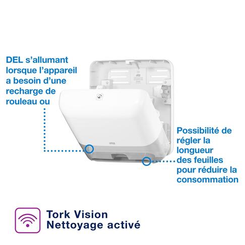 DISTRIBUTEUR D'ESSUIE-MAINS ROULEAUX À DÉTECTION OPTIQUE TORK MATIC® H1 BLANC - 2
