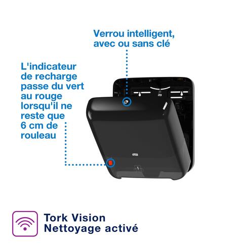 DISTRIBUTEUR D’ESSUIE-MAINS ROULEAUX TORK MATIC® H1 NOIR - 2