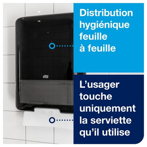 DISTRIBUTEUR D’ESSUIE-MAINS PLIÉS TORK® H3 NOIR - 2