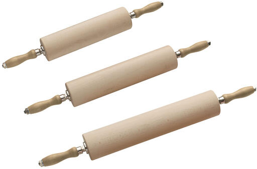 ROULEAU À PÂTE AVEC POIGNÉES EN HÊTRE DIAMÈTRE 8 CM 30 CM - 2