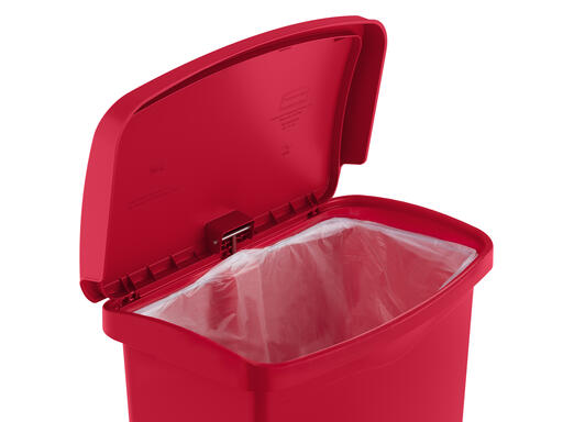 POUBELLE A PEDALE SLIM JIM STEP ON 68L MODELE LARGE RESINE ROUGE - 2