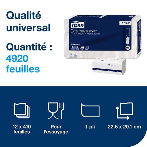 ESSUIE-MAINS CONTINUS TORK PEAKSERVE® H5 BLANC 22.5X20.1CM 1 PLI 410 FORMATS ECOLABEL X12 - 2