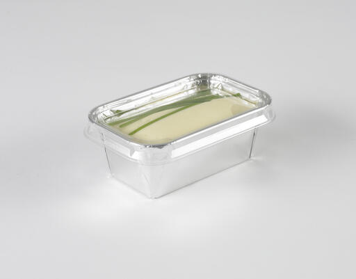 BARQUETTE ALUMINIUM RECTANGULAIRE BORD RABATTABLE 140ML X100 - 2