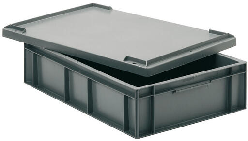 COUVERCLE POUR BACS GERBABLES PLEINS OU AJOURÉS GRIS 600X400 - 2
