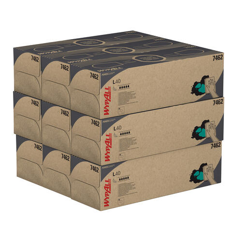 LAVETTE NON TISSEE USAGE UNIQUE WYPALL L40 BLANC 90 FORMATS BOITE DISTRIBUTRICE 41,5X25CM X9 - 2