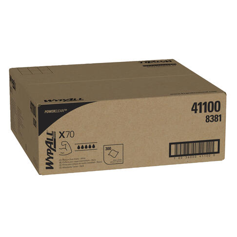 LAVETTE NON TISSEE USAGE COURT WYPALL X70 BLANC X300 FORMATS 37.5X42CM - 2