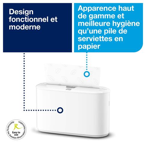 DISTRIBUTEUR D’ESSUIE-MAINS PLIÉS PORTABLE TORK® XPRESS H2 BLANC - 2