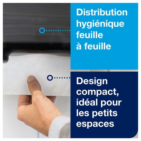 DISTRIBUTEUR D’ESSUIE-MAINS PLIÉS MINI TORK® H3 NOIR - 2