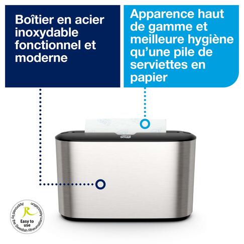 DISTRIBUTEUR D’ESSUIE-MAINS PLIÉS PORTABLE TORK® XPRESS H2 INOX - 5