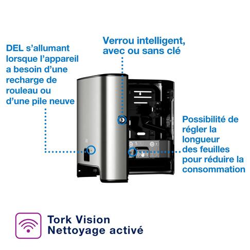DISTRIBUTEUR D'ESSUIE-MAINS ROULEAUX À DÉTECTION OPTIQUE TORK MATIC® H1 GRIS - 2