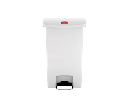 POUBELLE A PEDALE SLIM JIM STEP ON 50L MODELE LARGE RESINE BLANC - 2