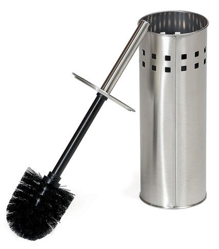 PORTE BROSSE DE TOILETTE AVEC SUPPORT D9,5X27CM INOX - 2