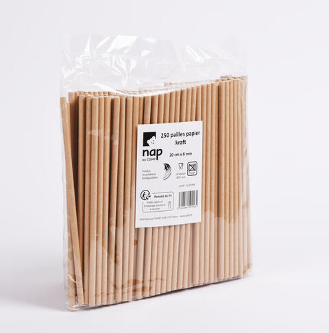 PAILLE DROITE 20CM PAPIER KRAFT X250 - 2
