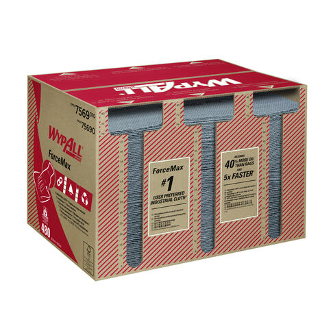 LAVETTE NON TISSEE USAGE UNIQUE WYPALL FORCEMAX GRIS 480 FORMATS - 2