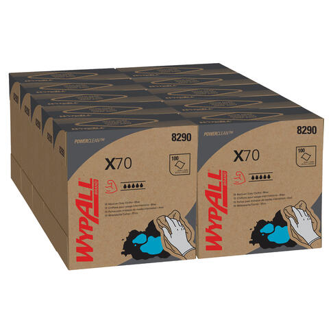 LAVETTE NON TISSEE USAGE UNIQUE WYPALL X70 BLEU 100 FORMATS X10 BOITE DISTRIBUTRICE - 2