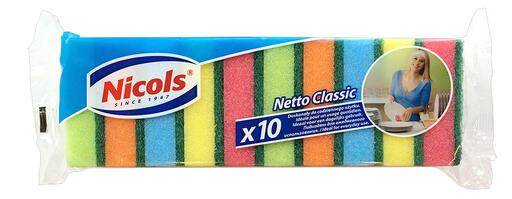 EPONGE MOUSSE ET GRATTANTE 8,9X6X2,6CM NETTO CLASSIC X10 - 2