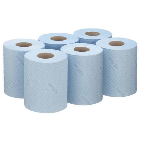 BOBINE DEVIDAGE CENTRAL WYPALL REACH L10 BLEU 430 FORMATS 1 PLI 18,3X38CM X6 - 2