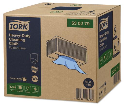 LAVETTE NON TISSEE USAGE COURT TORK W4 BLEU BOITE DE 105 FORMATS X4 - 2