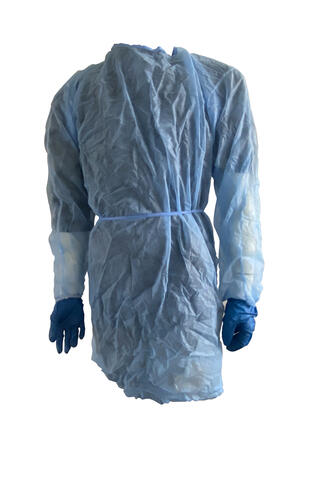 BLOUSE BLEUE SANS POCHES AVEC LIEN PP 110CM X50 - 2
