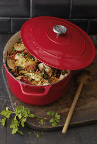 【ネット限定】 ROUGE COUVERCLE AVEC OVALE COCOTTE CHASSEUR LE 27 CM 20 X 調理器具