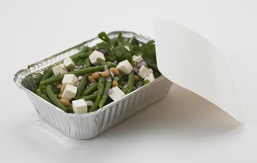 BARQUETTE ALUMINIUM RECTANGULAIRE BORD RABATTABLE 850ML X100 - 4