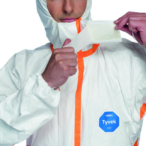 COMBINAISON BLANCHE CAPUCHE TYVEK 800J TAILLE S X25 - 2